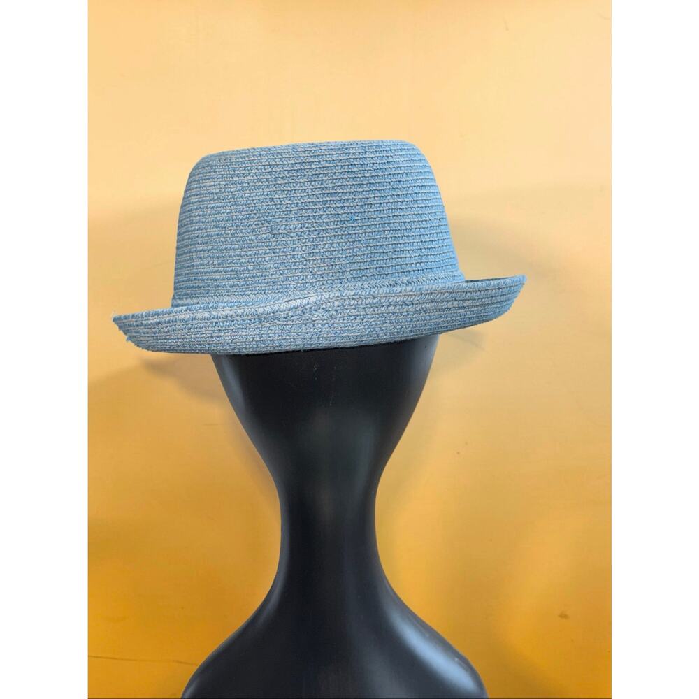 Bailey of Hollywood Light Blue Paper Blend Fedora Trilby Hat L Lightweight - Picture 5 of 11